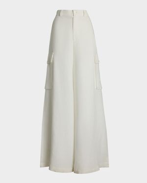 Carry Linen Wide-Leg Cargo Pants