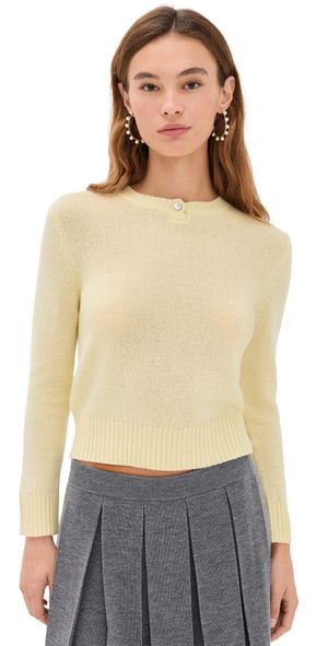 Sandy Liang Pino Cashmere Sweater Pale Yellow L