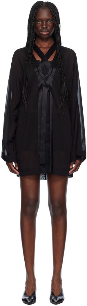 KHAITE Black Mehna Minidress