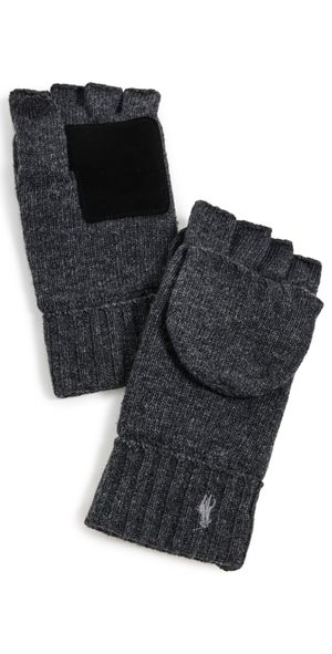 Polo Ralph Lauren Wool Blend Convertible Gloves Charcoal Heather One Size