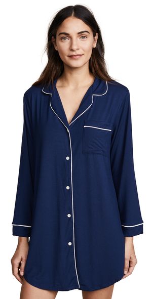 Eberjey Gisele Sleep Shirt Navy/Ivory M