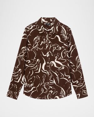 Kate Silk Long-Sleeve Blouse