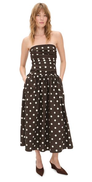 En Saison Lainey Midi Dress BROWN IVORY XS