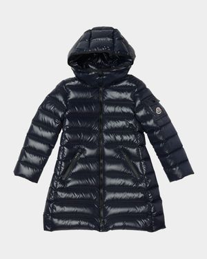 Girl's Moka Long Down Coat, Size 4-6