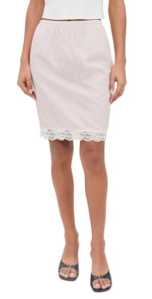 POSSE Marlowe Skirt Cream & Red Polka Dot L