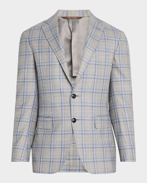 Men's Wool Plaid Sport Coat