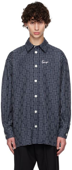 Kenzo Navy Kenzo Paris 'Kenzo Weave' Shirt