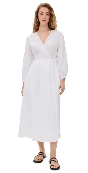 Alex Mill Lauren Dress In Linen White XL