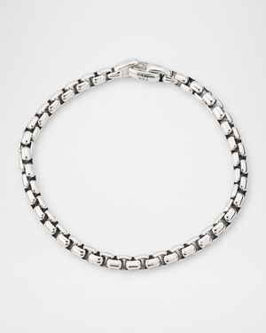 Men's Large Box Chain Bracelet in Silver, 5mm