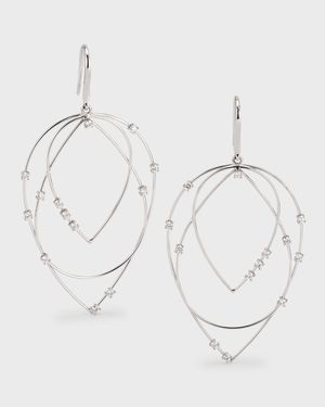 3-Tier Drop Hoop Earrings with Diamonds