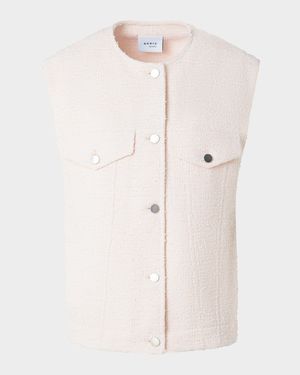 Button-Down Boucle Tweed Gilet