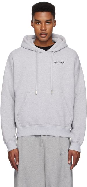 Off-White Gray Flower Arrow Skate Hoodie