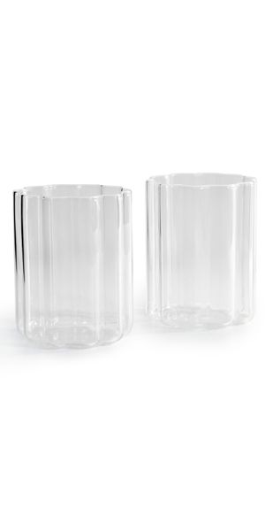 FAZEEK Wave Glasses Set of 2 Clear One Size
