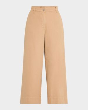 Cropped Wide-Leg Organic Cotton Pants