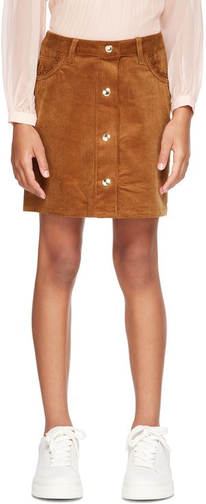 Chloé Kids Tan Embroidered Skirt