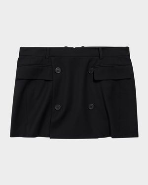 Double-Breasted Tailored Mini Skirt
