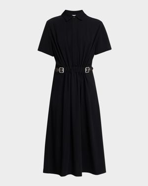 Short-Sleeve Belt Cinched Shirtdress