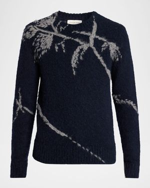 Men's Mouche Foliage Knit Crewneck Sweater