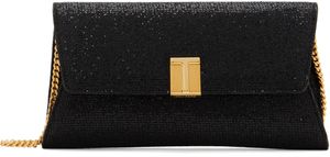 TOM FORD Black Glitter Textured Fabric Bag