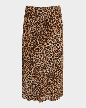 Zarina Ocelot-Print Slip Skirt