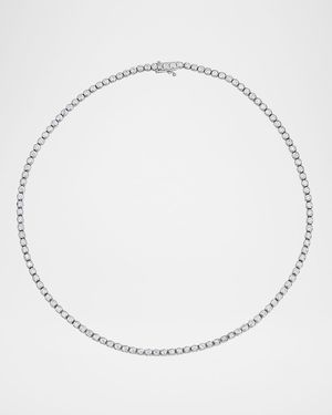 18K White Gold All The Way Around Diamond Tennis Necklace, 3.75tcw