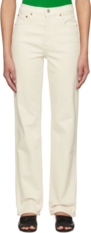 Re/Done Off-White Comfort Stretch 90s High Rise Loose Jeans