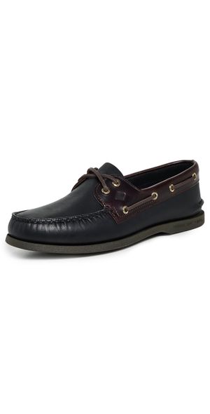 Sperry Authentic Original 2 Eye Leather Boat Shoes Black 13