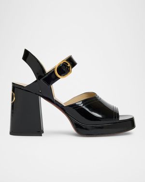 Fawcette VLogo Patent Leather Platform Sandals