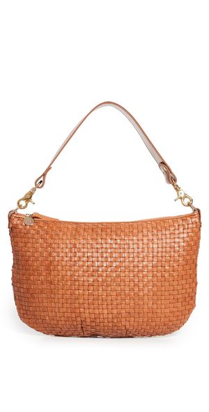 Clare V. Moyen Messenger Bag Natural Woven Checker One Size