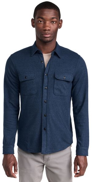 Faherty Legend Sweater Shirt Brighton Navy Twill M