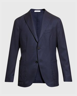 Men's Solid Wool Hopsack Blazer