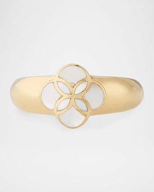 White Mother of Pearl Petal Band Ring