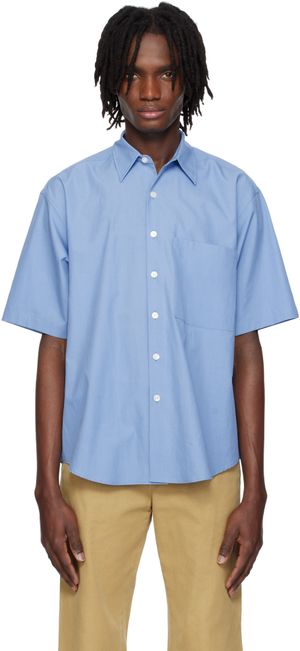 AURALEE Blue Washed Finx Twill Shirt