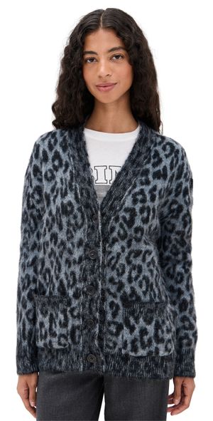 ANINE BING Banks Cardigan Leopard L