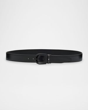 Men's Horseshoe-Buckle Leather Belt