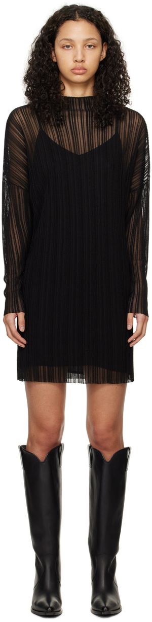 ANINE BING Robe courte Clare noire
