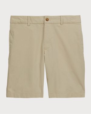 Boy's Logo Embroidered Flat Front Chino Shorts, Size 8-10