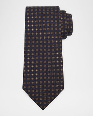 Men's Circle Medallion Mulberry Silk Tie