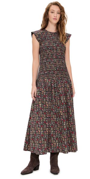 THE GREAT. The Paramour Dress Garland Print 3