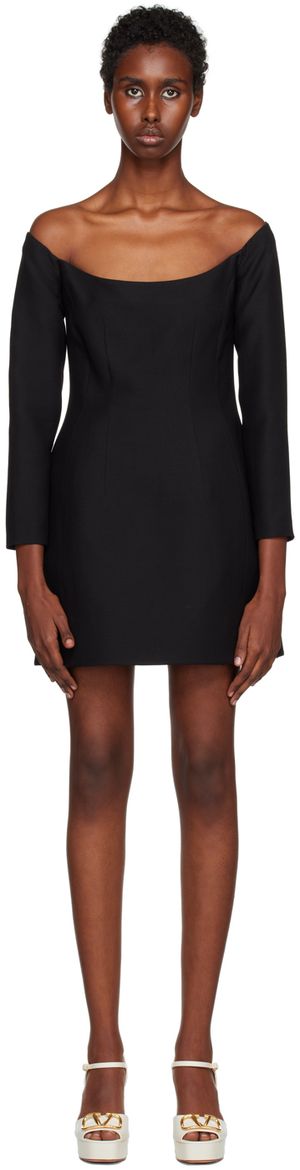 Valentino Black Scoop Neck Minidress