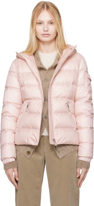Moncler Pink Gles Hooded Short Down Jacket