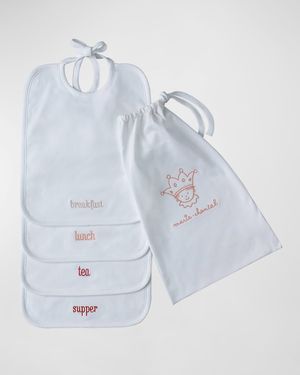 Kid's Embroidered Bib Set