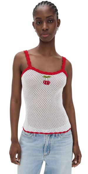 WAYF Marcie Embroidered Cami Ivory XS