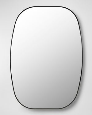 Aranya 41" Rounded Wall Mirror, Black