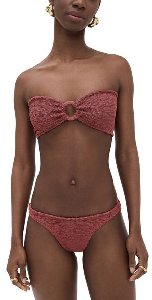 Hunza G Gloria Bikini Set METALLIC ROSEWOOD One Size