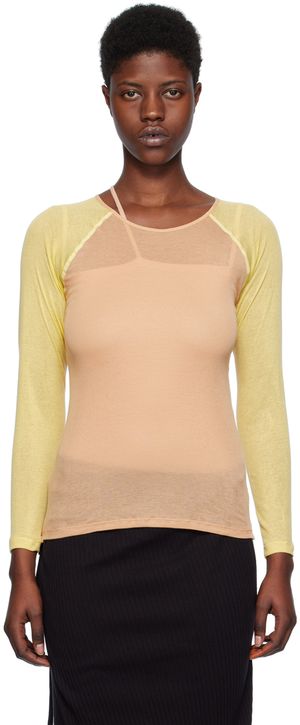 Baserange Beige & Yellow Gene Long Sleeve T-Shirt