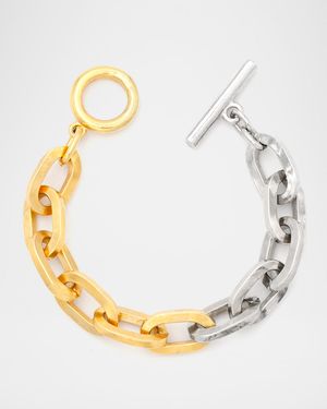 Two-Tone Link Bracelet, 0.5"W
