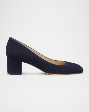 Maeve Suede Block-Heel Pumps