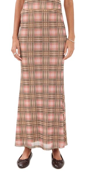 Another Girl Mesh Print Skirt Multi L