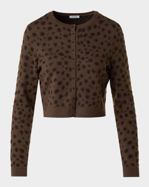 Leopard Jacquard Knit Cardigan